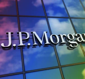 J.P. Morgan signage on glass building exterior