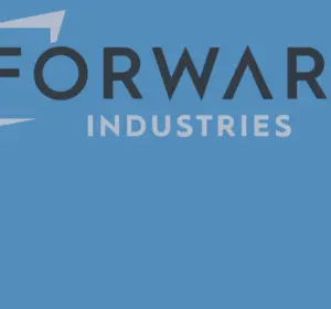 Forward Industries logo and company name displayed on a light blue background